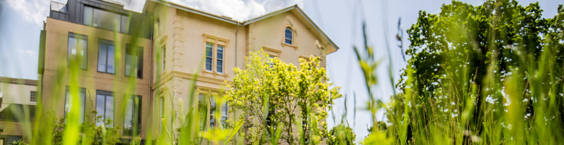 View of overton house offices of Barnwood Trust from the lawns.